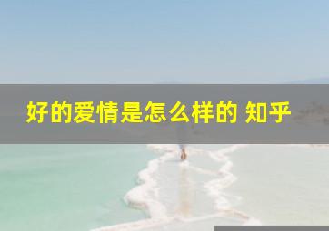 好的爱情是怎么样的 知乎